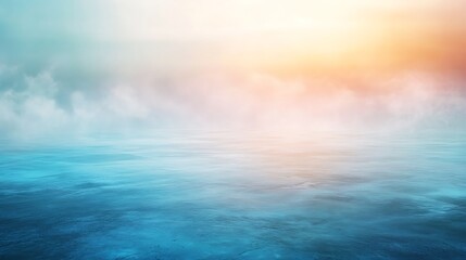 Obraz premium Serene Tranquil Ocean Scene With Soft Pastel Sky