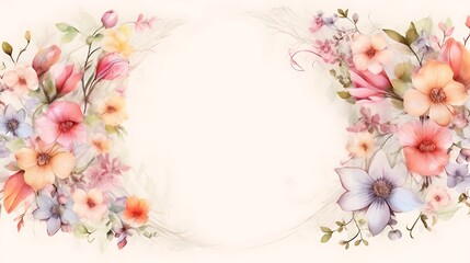 Delicate Watercolor Floral Arrangement With Soft Pastel Hues