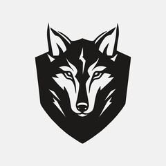 Vector wolf Vintage Design Element. Wolf logo. Wolf icon. Black silhouette wolf.