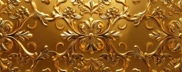 Golden metallic texture with luxurious swirling patterns.
