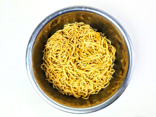 Regular Boiled Vegan Noodles served in a bowl on a white background.