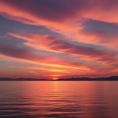 Naklejka premium sunset over the ocean