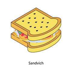 Sandvich isometric Colored illustration. EPS File stock illustration