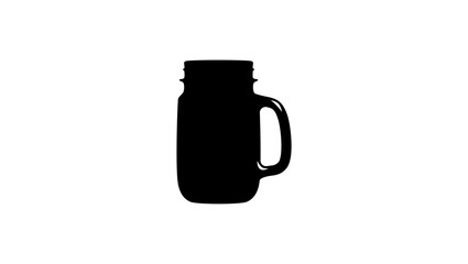 Drinking Jar, black isolated silhouette