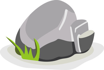 Rock And Grass Illustration