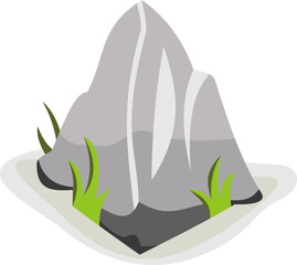Rock And Grass Illustration