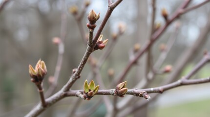 bare branches adorned with fresh buds