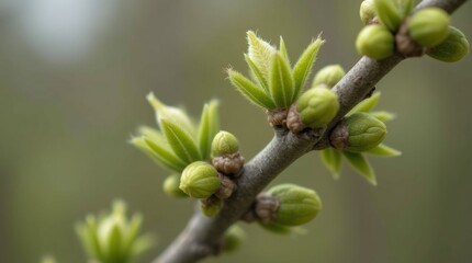 tree buds emerging on branches