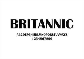 Britannic font for logo and headline. Isolated vector typeset