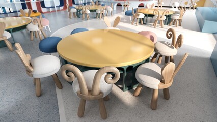 Playful Children Learning Space Render 3D