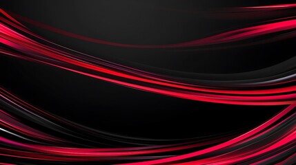 Abstract red flowing lines on black background