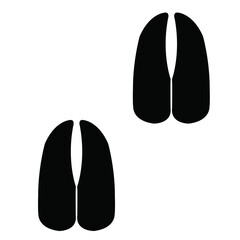 giraffe footprint, Giraffe hooves, giraffe paw print black silhouette. © shasini