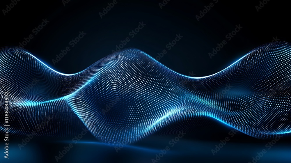 Poster abstract digital wave design, dark background, graphic element, possible for technology presentation