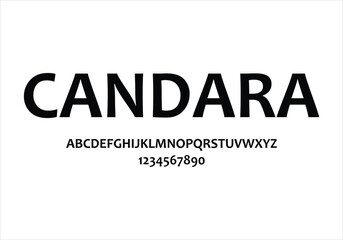 Candara font for logo and headline. Isolated vector typeset