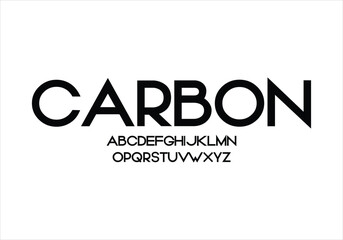 Carbon font for logo and headline. Isolated vector typeset