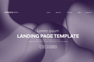 Abstract modern technology Landing page template, flowing line digital technology, smooth particle wave, big data techno design concept background wallpaper, Annual reports, flyer, poster, cover. EPS