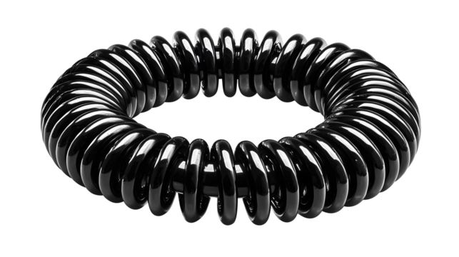 Futuristic Metallic Spiral Coil Loop Abstract Graphic Design Pattern