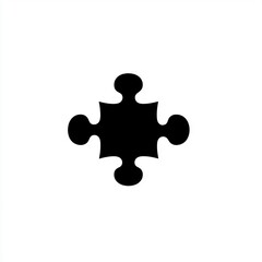 A Simple Black Puzzle Piece Icon Design