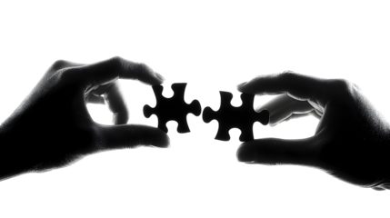 Hands Connecting Puzzle Pieces for Teamwork and