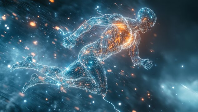 Abstract runner, energy, motion, speed, power.