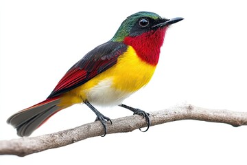 Fototapeta premium A vibrant colorful bird perched on a branch
