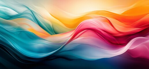 Abstract colorful flowing waves.