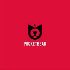 pay bear logo design simple pocket
