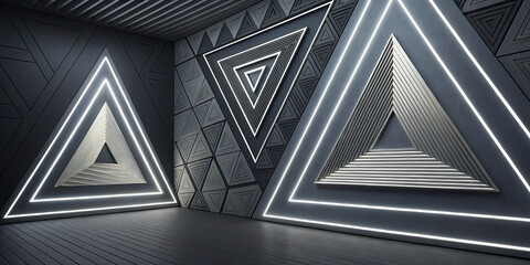 Obraz premium An Abstract Black and White Background Featuring Geometric Shapes for Minimalism