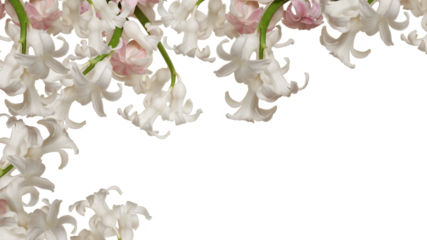 Hyacinth flower and pink background for design.