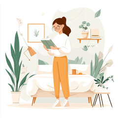 Fototapeta premium Ai generated sleep hygiene practices in a cozy bedroom setting enhancing well-being and comfort