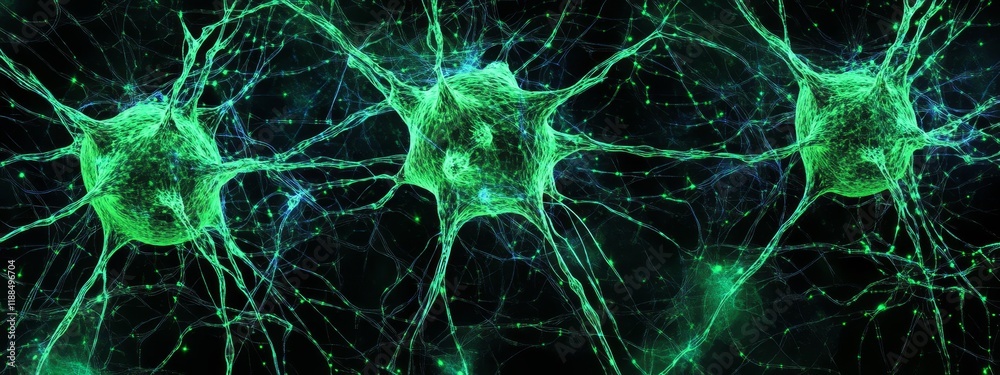Aufkleber microscopic view of interconnected neurons.