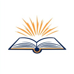 Open Book Radiating Bright Light Symbol of Knowledge