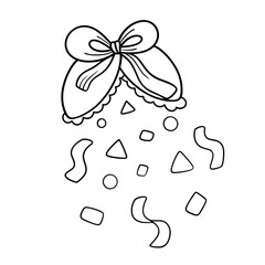 Confetti Line Art Doodle Illustration