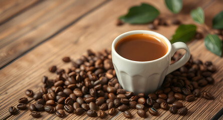 Fototapeta premium coffee beans and cup