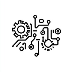 Abstract technological gear and circuit design illustration