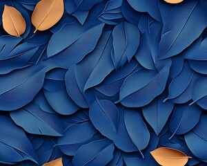 Seamless abstract decorative 3d leaves pattern background, Abstract Decorative 3D Leaf Pattern Design