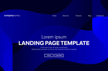 Abstract modern technology Landing page template, flowing line digital technology, smooth particle wave, big data techno design concept background wallpaper, Annual reports, flyer, poster, cover. EPS