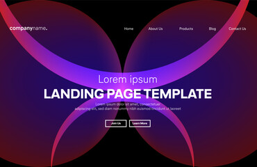 Abstract modern technology Landing page template, flowing line digital technology, smooth particle wave, big data techno design concept background wallpaper, Annual reports, flyer, poster, cover. EPS
