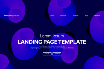 Abstract modern technology Landing page template, flowing line digital technology, smooth particle wave, big data techno design concept background wallpaper, Annual reports, flyer, poster, cover. EPS