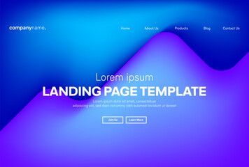 Abstract modern technology Landing page template, flowing line digital technology, smooth particle wave, big data techno design concept background wallpaper, Annual reports, flyer, poster, cover. EPS