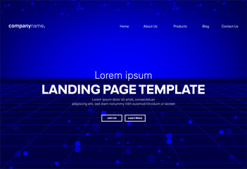 Abstract modern technology Landing page template, flowing line digital technology, smooth particle wave, big data techno design concept background wallpaper, Annual reports, flyer, poster, cover. EPS