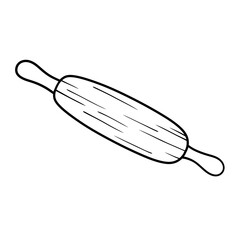 Fototapeta premium Cute Hand-Drawn Rolling Pin Illustration