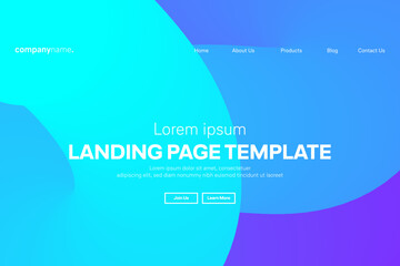 Abstract modern technology Landing page template, flowing line digital technology, smooth particle wave, big data techno design concept background wallpaper, Annual reports, flyer, poster, cover. EPS