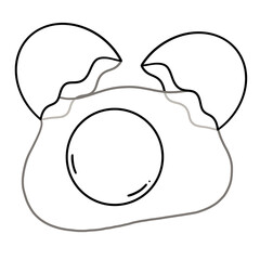 Cute Hand-Drawn Raw Egg  Illustration