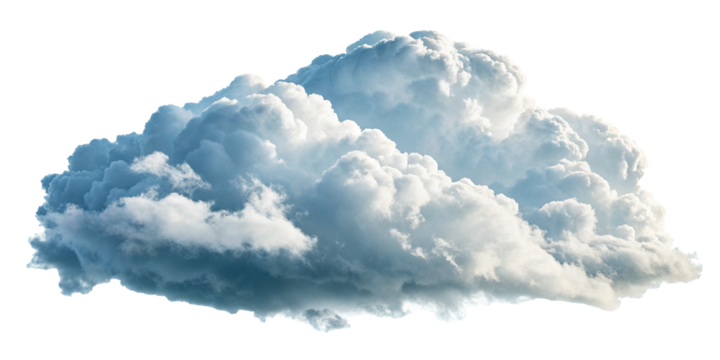 A fluffy cloud-filled blue sky on a sunny day