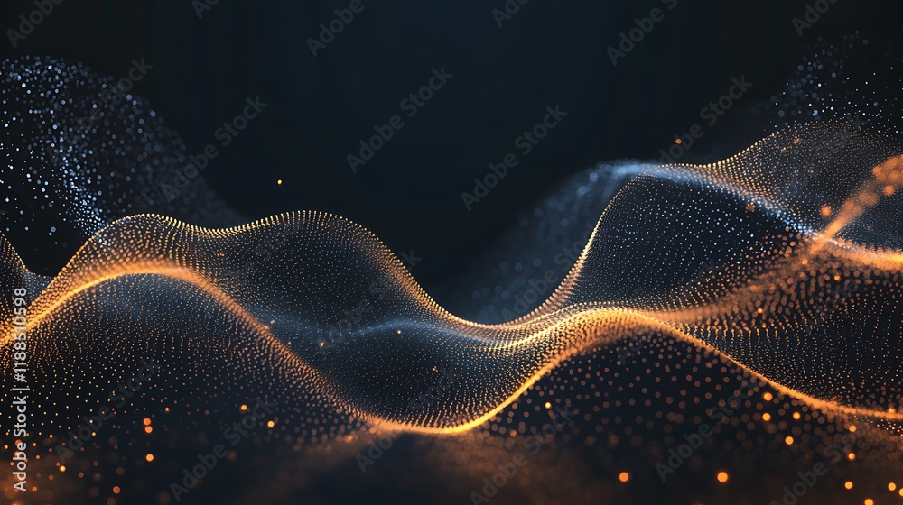 Aufkleber abstract digital wave, dark background, modern design, possible use presentation graphic
