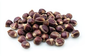 Obraz premium Job s tears coix seeds on a white backdrop