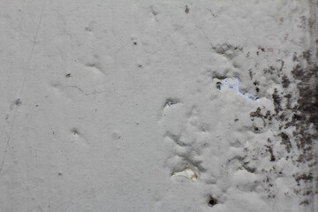 Old white mortar wall background. Stone plastered stucco wall. Color gray grunge cement backgrounds. Raw concrete texture. top view. White background rough paper texture