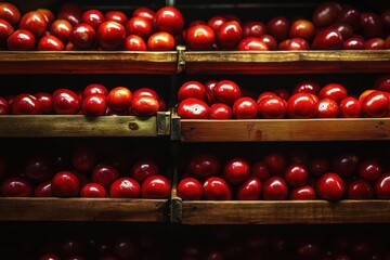 Jujube display a shop filled with tasty red fruits