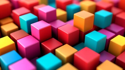 Geometric 3d cubes abstract background with dynamic floating shapes and gradient colors creating a...